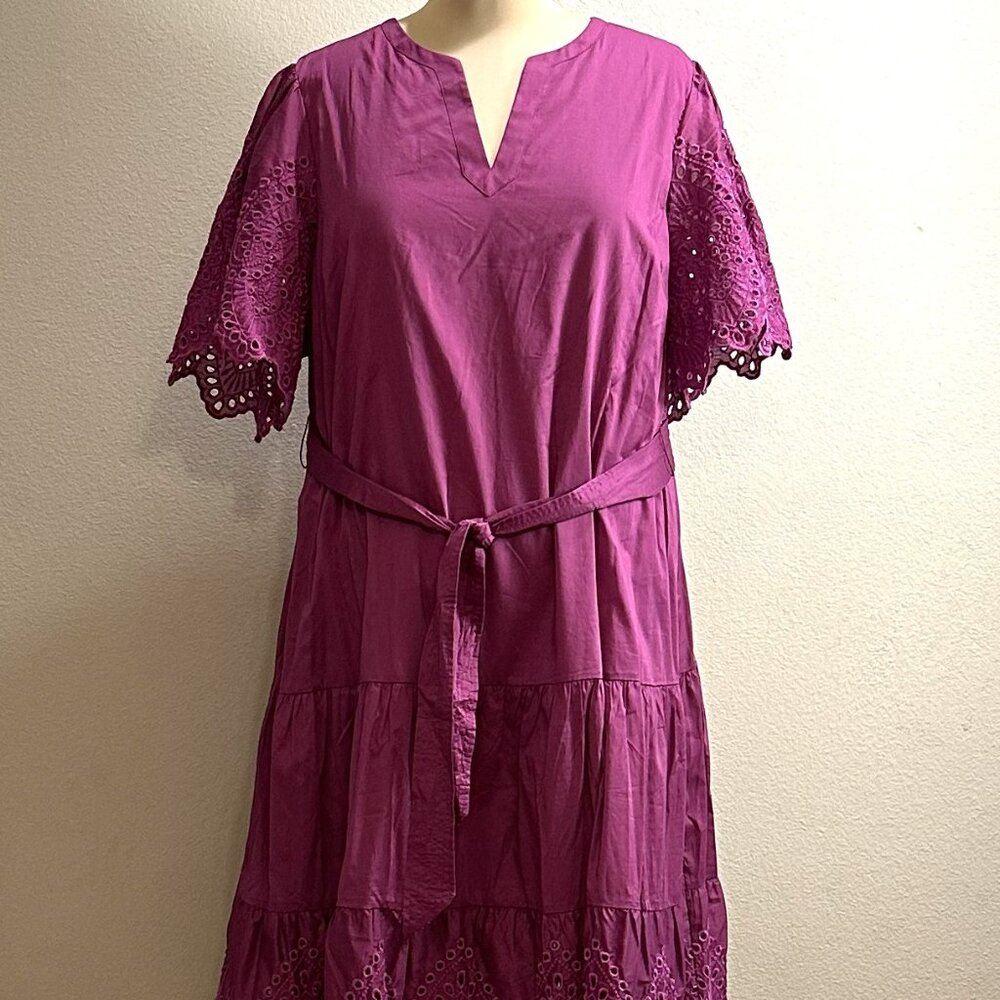 Soft Surroundings Eyelet Midi Dress NWT